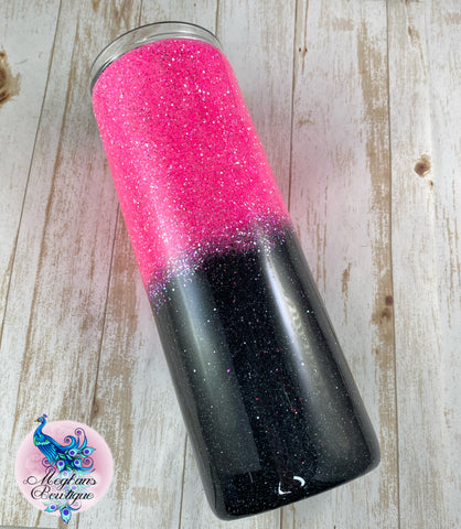 Hot Pink and Black Ombré Tumbler