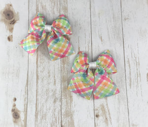 Spring Plaid Pigtail Set