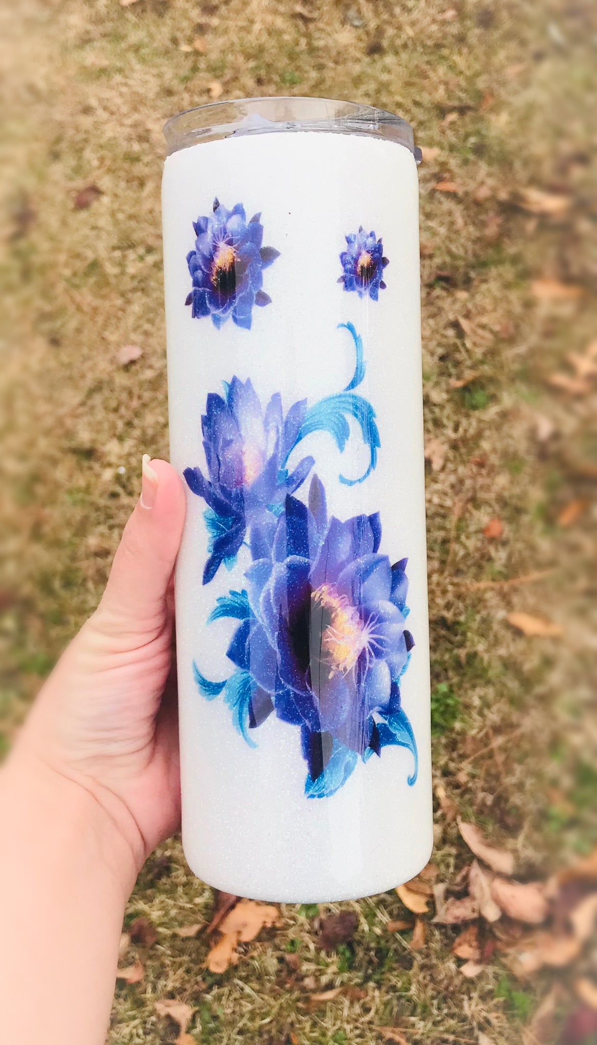 Purple Floral Tumbler