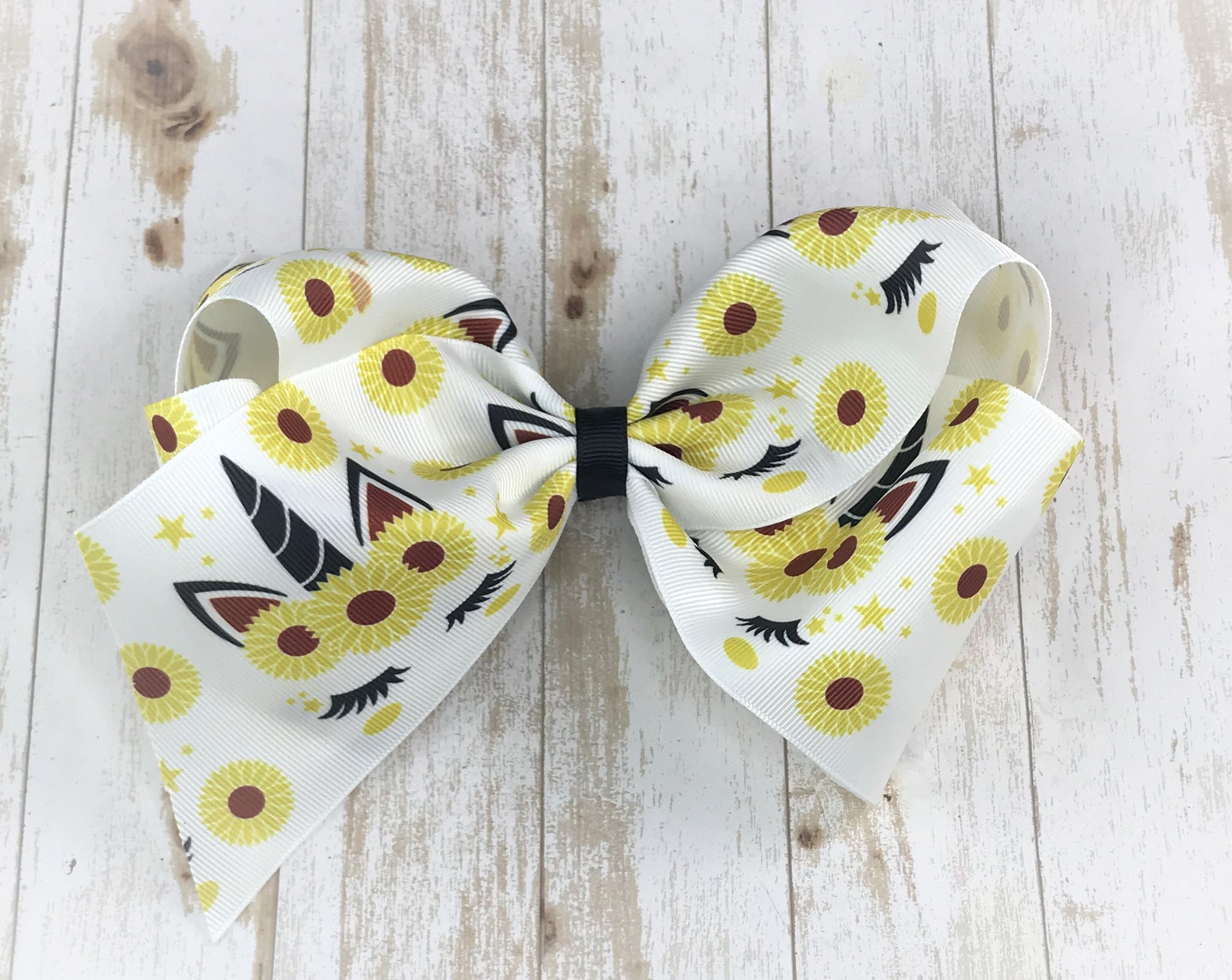 Sunflower Unicorn boutique bow