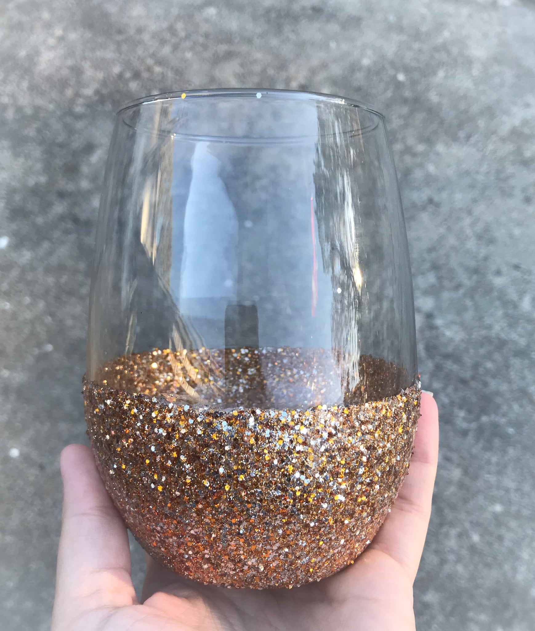 Gold Glitter Wine Glass