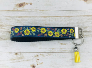 Blue Sunflower Key Fob