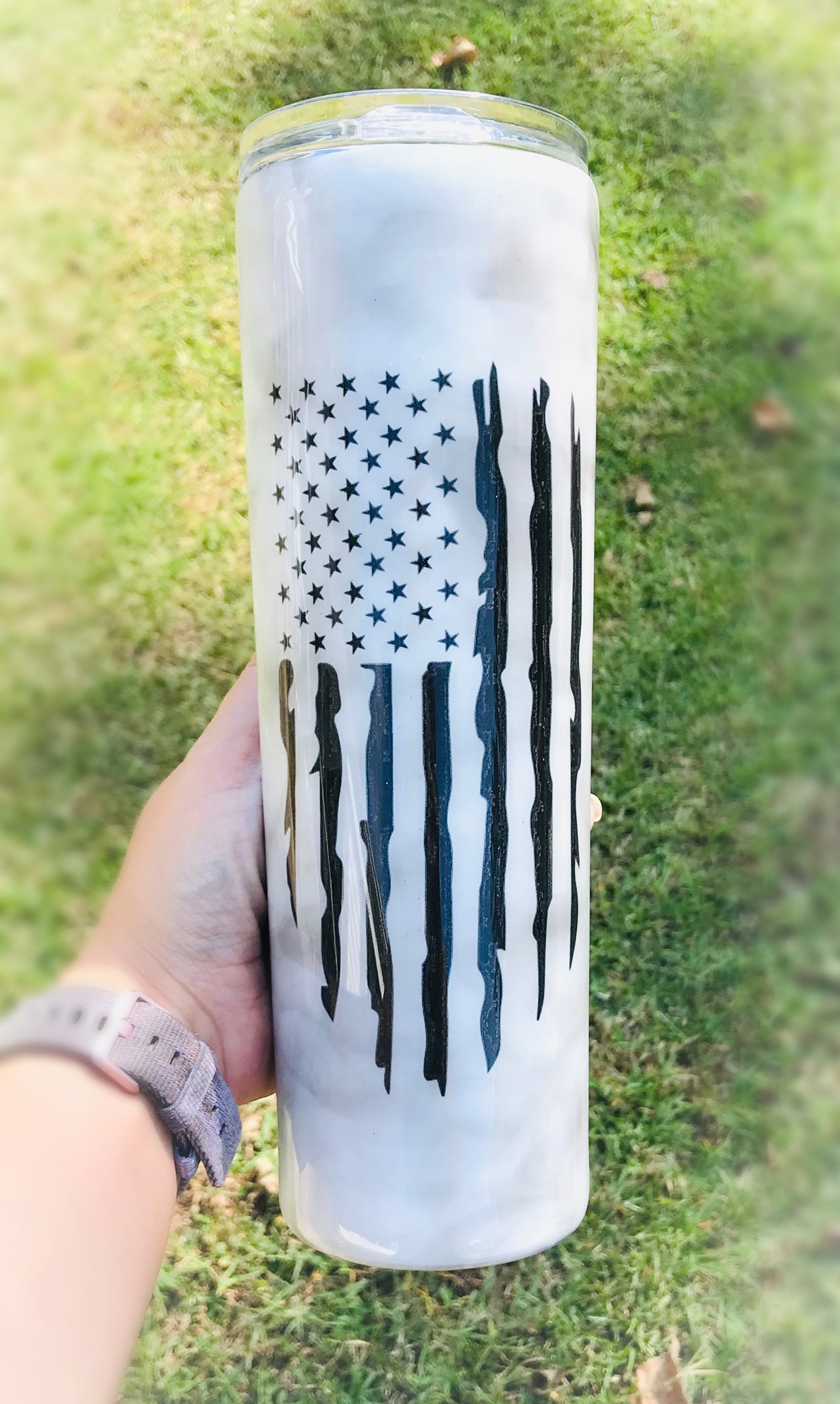 American Flag Tumbler