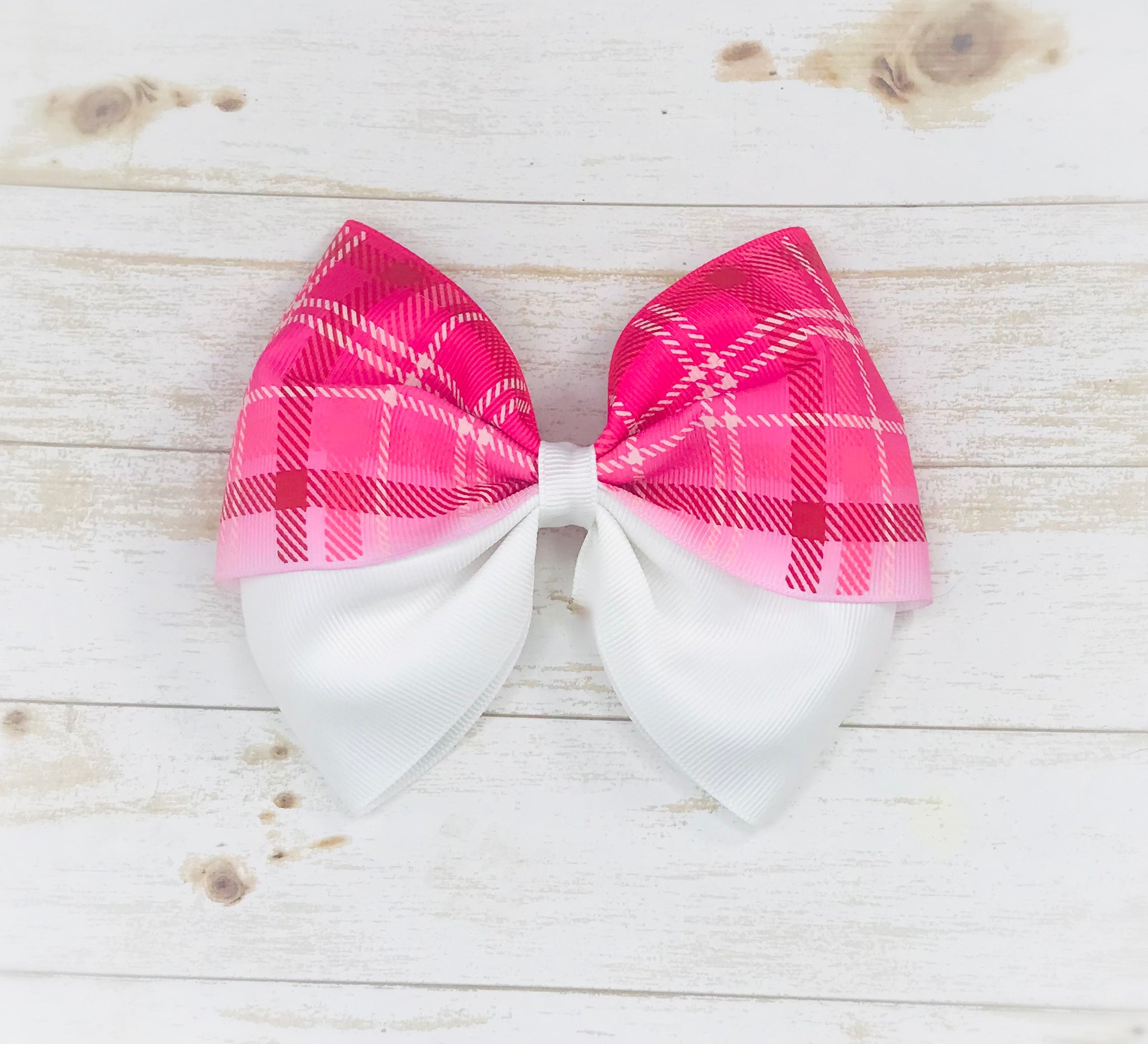 Pink Plaid Peekaboo Bow