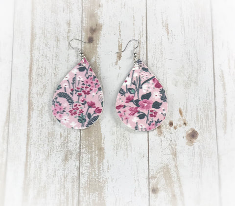 Pink Floral Earrings