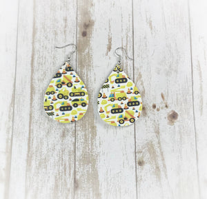 Construction vehicles earrings