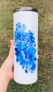 Blue Floral Tumbler